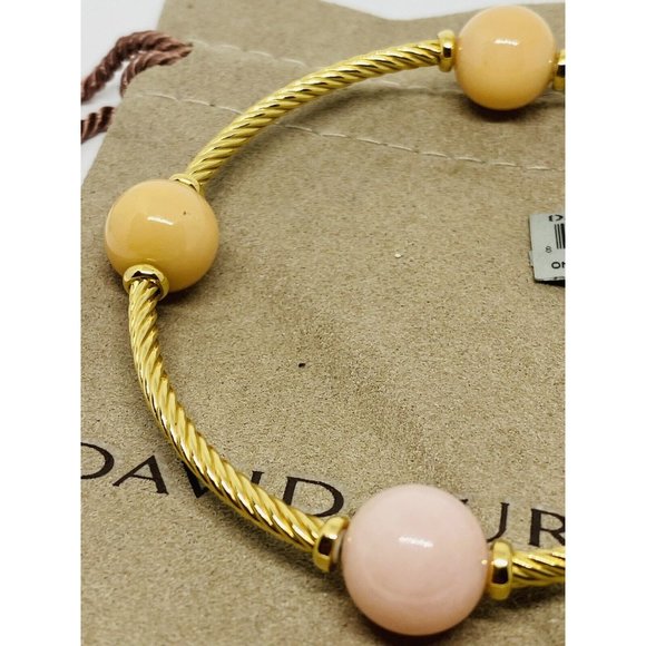 $3900 DAVID YURMAN NEW Mustique 4 Station Pink Opal Peach Moonstone 18K Gold - Picture 3 of 9